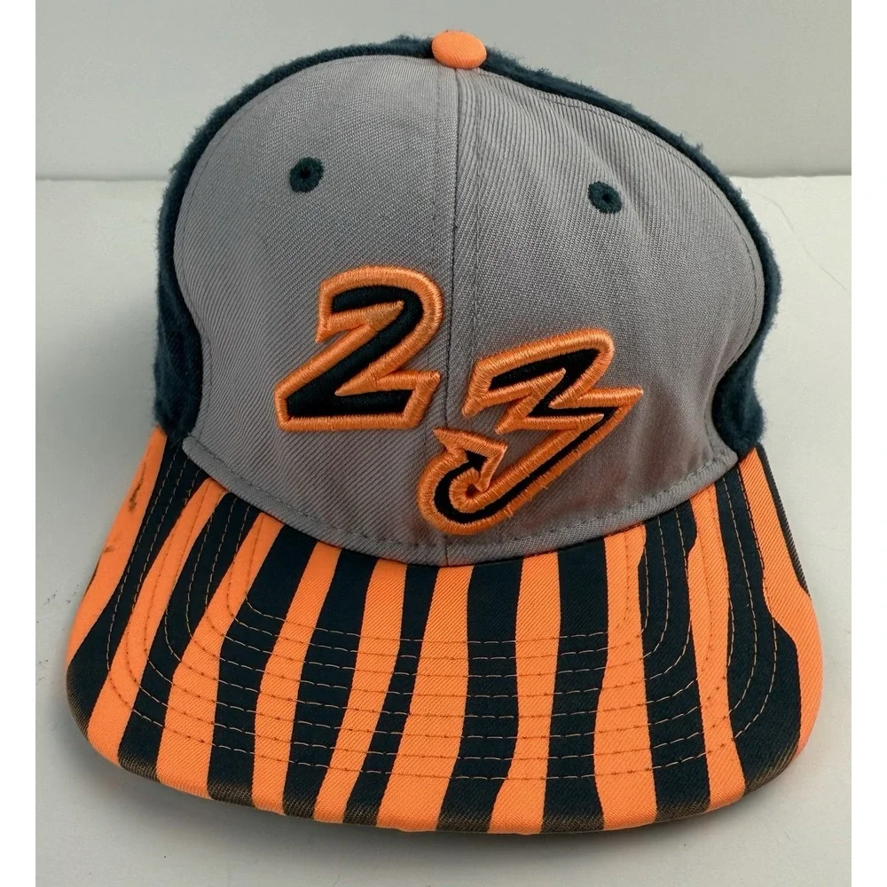 Air Jordan Tiger Strip Jumpman Snapback Embroidered #23 Hat Cap Teal/Orange/Gray